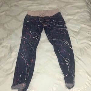 High Wasted Splattered Paint Jeans